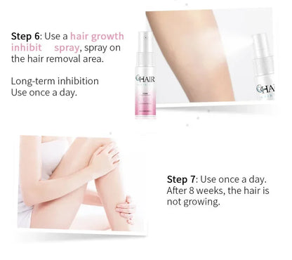 2 Minutes Fast Hair Removal Spray Painless Hair Growth Inhibitor Arm Armpit Leg Permanent Depilatory for Men Women Repair Care