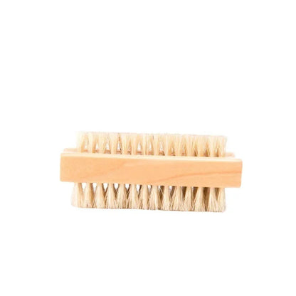 Nail Art Trimming Bristle Brush Wooden Double Sided Handle Nylon Bristle Manicure Pedicure Scrubbing Nail Bath Brush