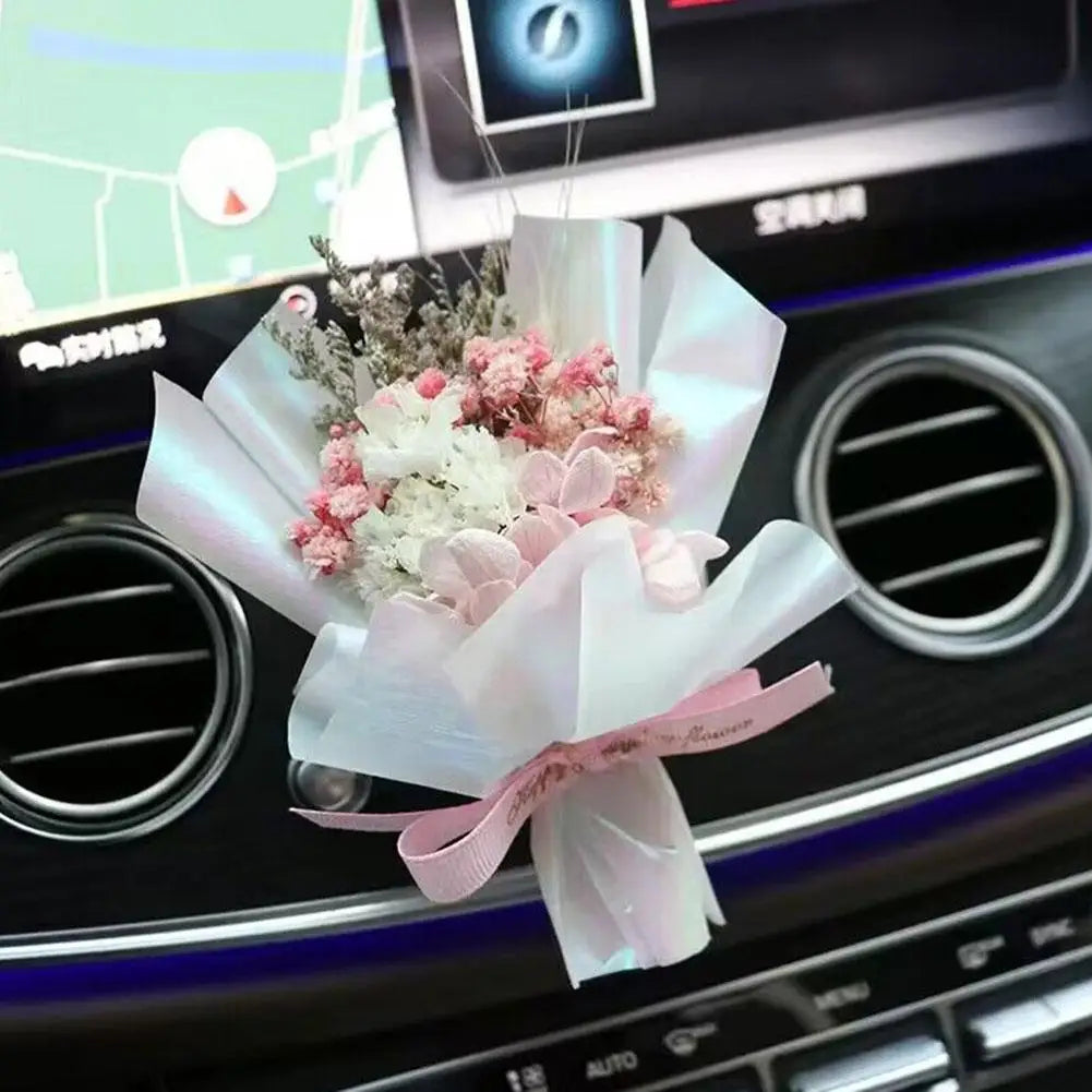 Dried Flower Car Air Freshener Car Air Outlet Aromatherapy For Girls Bouquet Auto Vent Clip Car Accessories Car Decoration