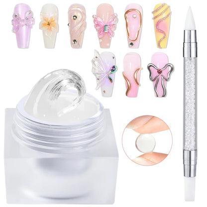 RSNAIL 5g Solid Carved Gel Nail Polish Non Stick Hand Molding Gel Soak Off UV/LED Nail Art Clear White 3D Scupting Extension Gel