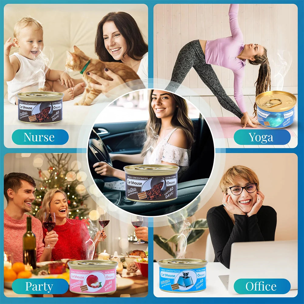 Car Air Freshener New Car Deodorant Fibre Air Freshener Wood Block Can Coffee Flavour Cars Aromatherapy Auto Deodorant Supplies