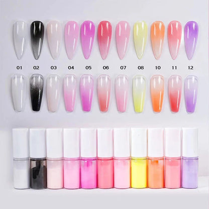 12 Color New Nails Spray Powder Gradient Ombre Nails Glitter Powder Spray Bottle Quick Drying Colorful Spray Powder Nails Care