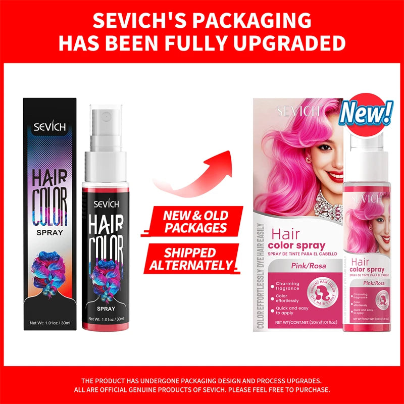 New Hair Color Spray Temporary Diy Hair Dye Spray Halloween Party Costume Instant Hair Styling Spray Disposable Hair Tools 30ml