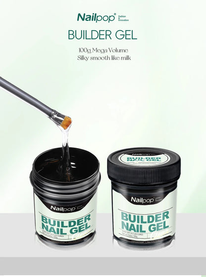 Nailpop Professional Builder Gel UV Hard Gel for Nail Strengthen Quick Building Long Lasting Soak Off Extension Gel 30/100g