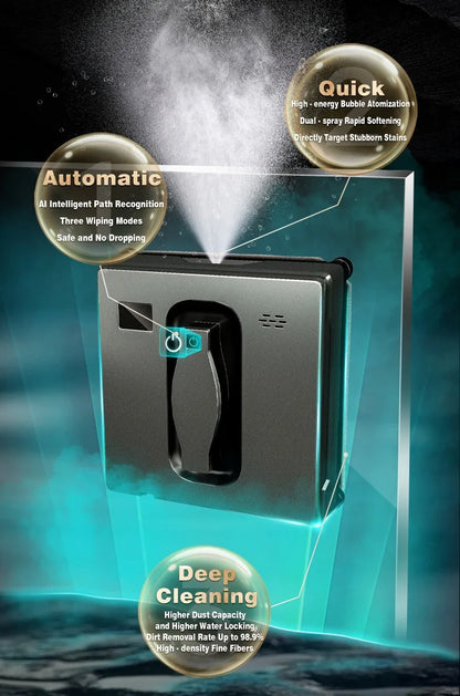 Window Cleaning Robot Battery-Four Spray Heads,Automatic Window Cleaner,Smart Home For Clean Glass,Home,Tile To Clean Tiles