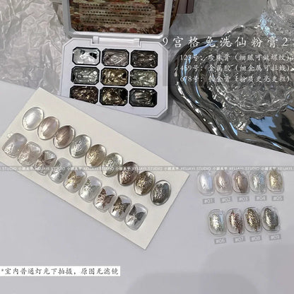 Nail Art Aurora Fairy Powder Cream Spring Summer For Professional Manicure Design Decorations Pigment Nail Texture Gel