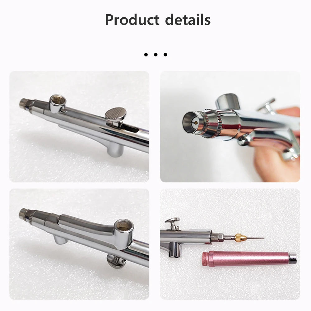 Airbrush Spray Gun for Painting Nails Modeling Crafts Cake Mini Spray Gun 0.3mm Nozzles Portable Airbrush Gun with Cleaning Kit