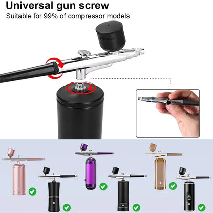 Airbrush Spray Gun for Painting Nails Modeling Crafts Cake Mini Spray Gun 0.3mm Nozzles Portable Airbrush Gun with Cleaning Kit