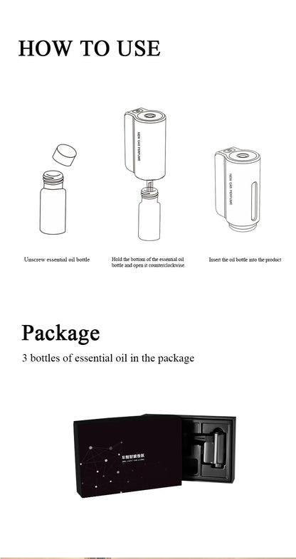 Car Air Freshener Electric Auto Air Diffuser Aroma Car Air Vent Essential Oil Mist Grain Oil Aromatherapy Perfume Fragrance