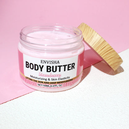 Skin Care Strawberry Face Body Butter Lotion Cream Whitening Deeply Moisturizing Brightening Remove Melanin Elasticity Lifting