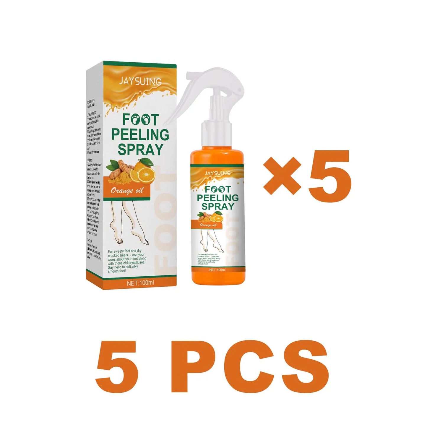 Jaysuing Exfoliating Foot Treatment Spray Remove Dead Skin Care Repair Skin Cracks Replenish Moisture Moisturize Soften Footcare