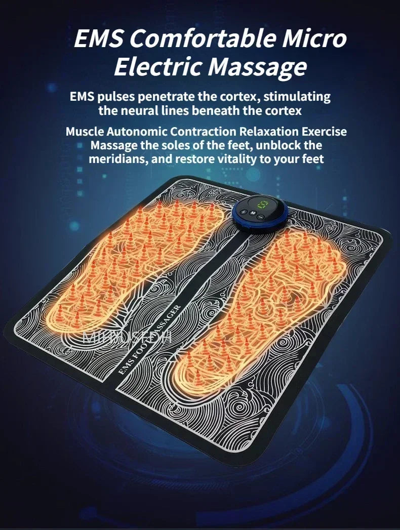 Foot Massage Mat Massager Feet Ems Calf Electric Tool Device Blood Circulation Spa Exerciser Insoles Myostimulator Machine Detox