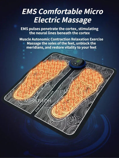 Foot Massage Mat Massager Feet Ems Calf Electric Tool Device Blood Circulation Spa Exerciser Insoles Myostimulator Machine Detox