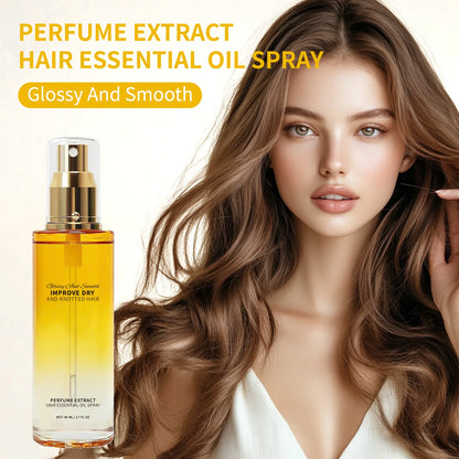 Hair Perfume Essential Oil Spray 80ml Glossy & Smooth Fix Dry &Knotted Hair Frizz Control Heat Protection Prevent Split Ends Oil