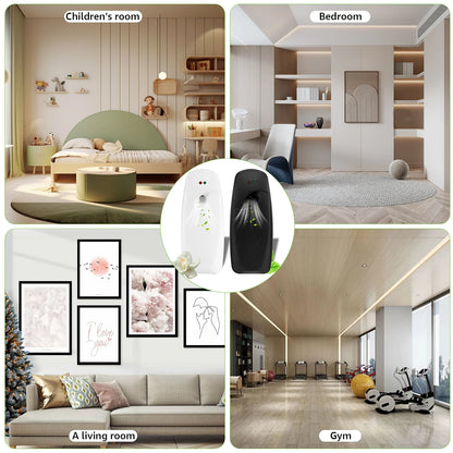 2Pcs Air Fresher Spray Dispenser Household Wall-mounted Automatic 3  Adjustable Mode  Aroma Diffuser Toilet Room Odor Eliminator