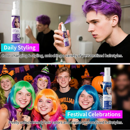 New Hair Color Spray Temporary Diy Hair Dye Spray Halloween Party Costume Instant Hair Styling Spray Disposable Hair Tools 30ml