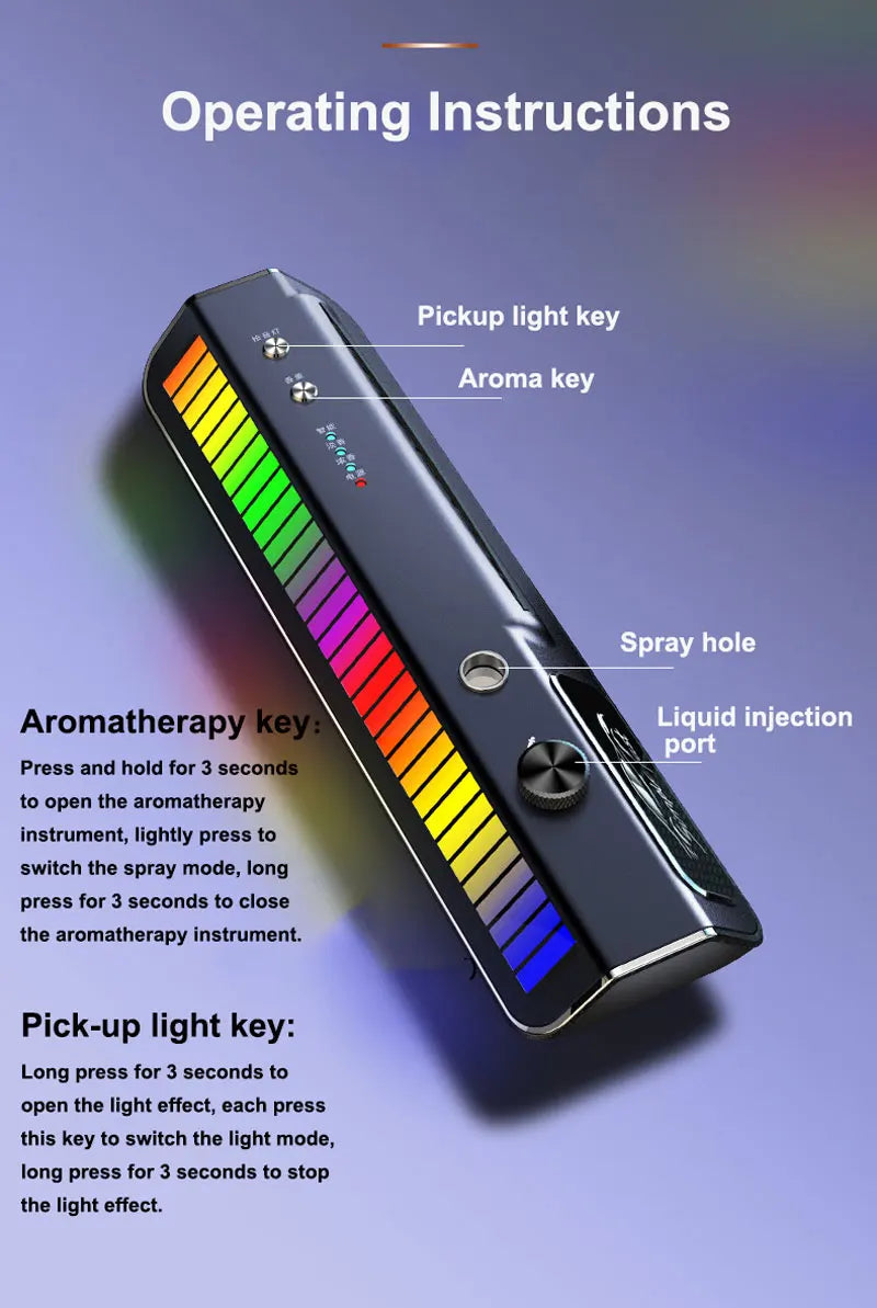 Car Air Freshener Multifunction RGB Music Pick-Up Car Perfume USB Rechargeable Automotive Smell Parking Phone License Plate Cool