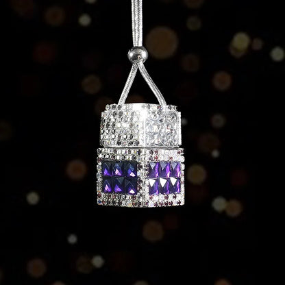 New Car Hanging Air Freshener Empty Glass Bottle Perfume Rearview Mirror Ornament Car Stuff Bling Car Accessories for Woman