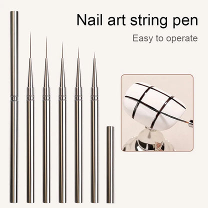 Nails Art Liner Brushes Striping Drawing Elongated Lines Painting 6/9/12/15/18mm Nail Professional Manicure Tool ZJS02
