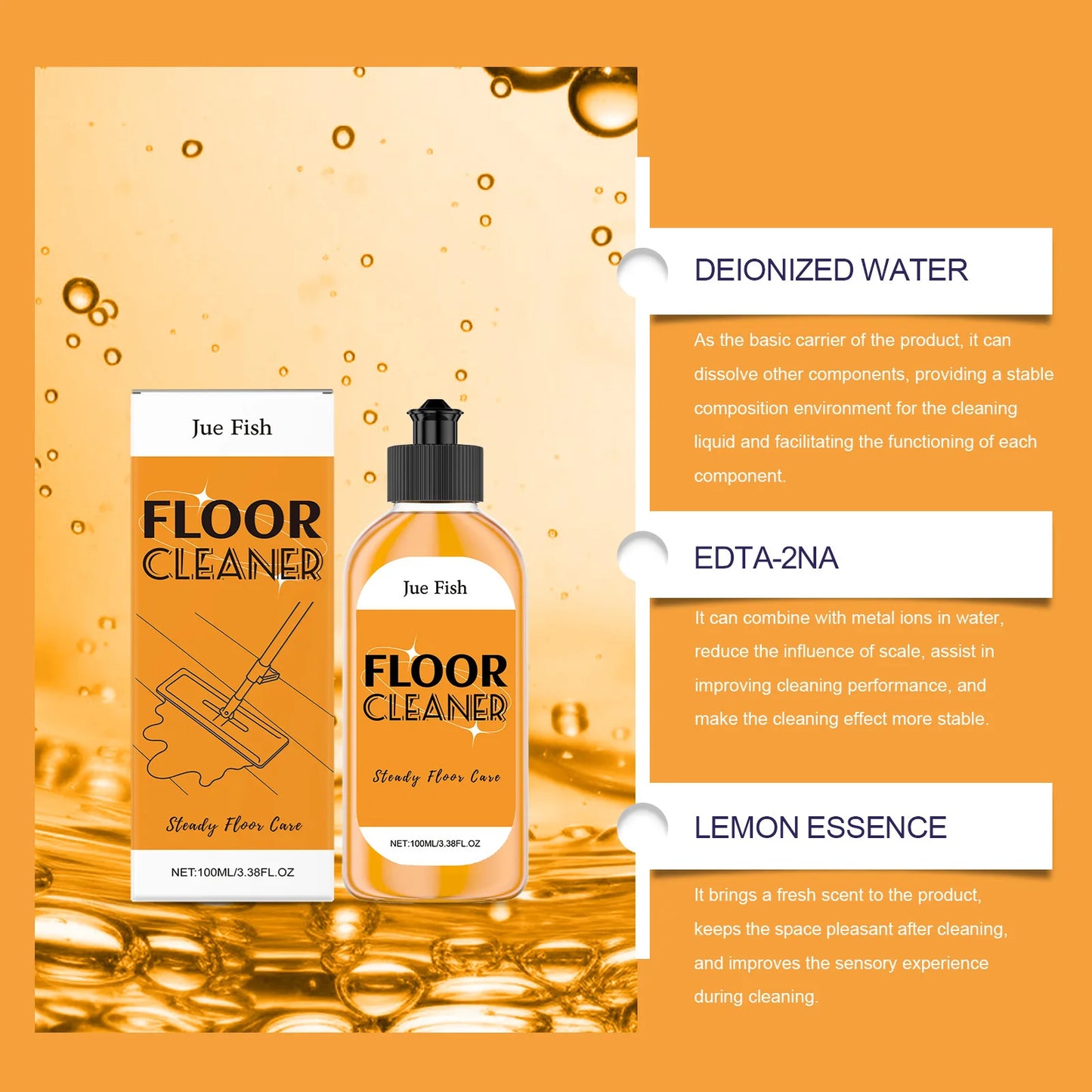 Floor Cleaner is Gentle, Removes Dirt Polishes the Floor and Leaves a Fresh and Fragrant Scent It is Suitable For Wooden Floors