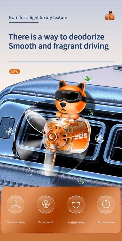 Car Air Outlet Fragrance Diffuser Conditioning Aromatherapy Perfume Clip Dog With Sunglasses Car Decoration Air Freshener
