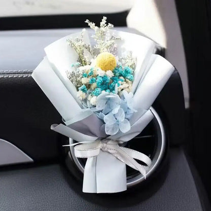 Dried Flower Car Air Freshener Car Air Outlet Aromatherapy For Girls Bouquet Auto Vent Clip Car Accessories Car Decoration