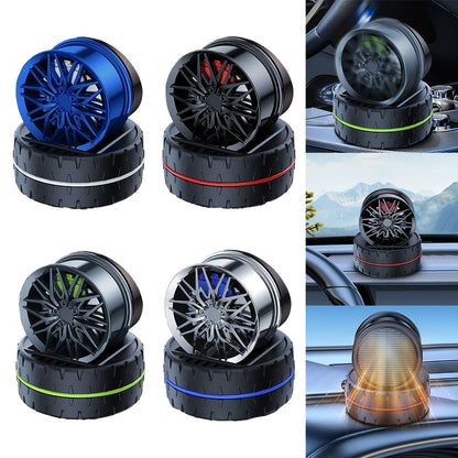 Car Air Fresheners Air Diffuser Solar Powered Rotating Car Purifier Humidifier Simulated Wheels Shape Essential Oil Diffuser