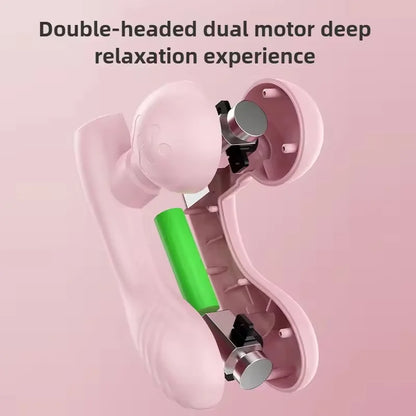 MINI Dual-Head Massager, Dual-Motor Vibration Massage Gun, Portable Charging Muscle Relaxation Massager