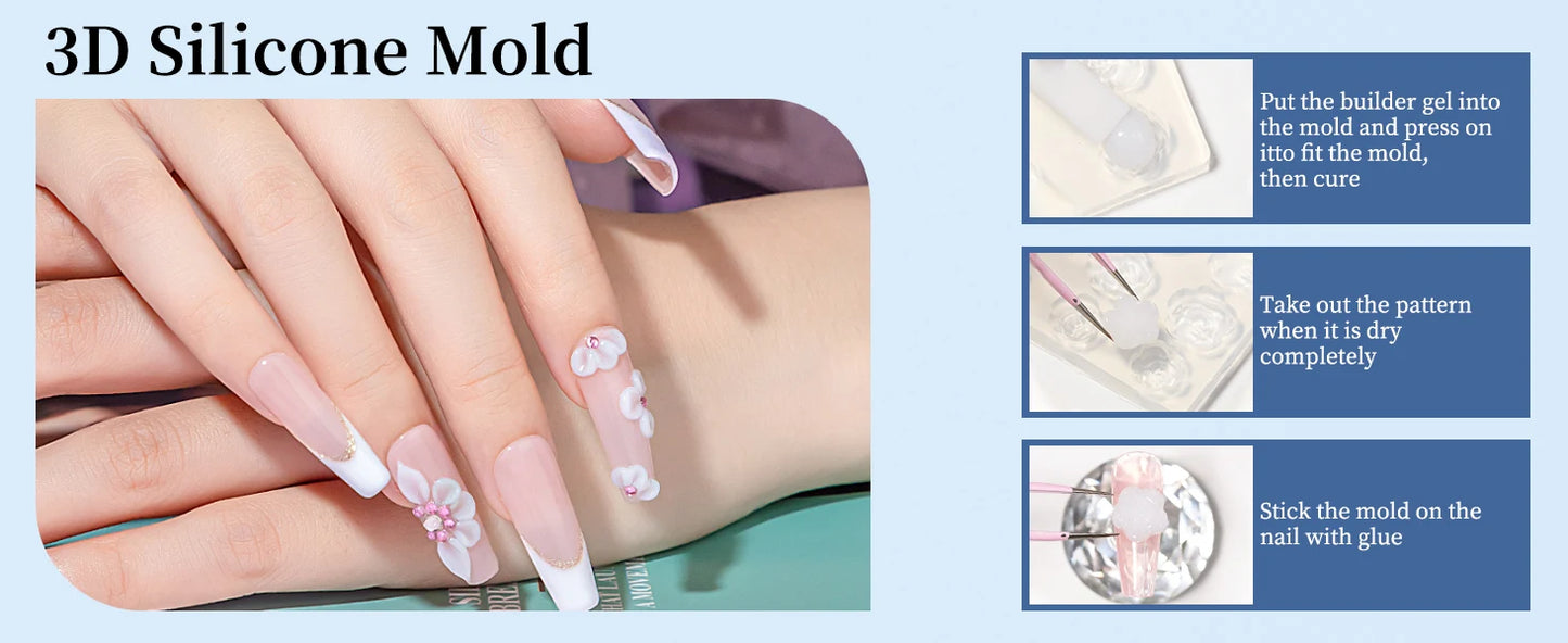 RSNAIL 5g Solid Carved Gel Nail Polish Non Stick Hand Molding Gel Soak Off UV/LED Nail Art Clear White 3D Scupting Extension Gel