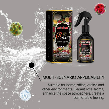 Rose Scented Room Spray 100ml Long Lasting Air Freshener for Bedroom Bathroom Office Instant Odor Eliminator Natural Fragrance