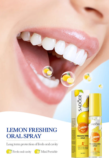 18ML Lemon Oral Fresh Mouth Spray Fresh Breath Eliminate Bad Breath Spray Deodorant Persistent Protable Fragrance No Alcohol