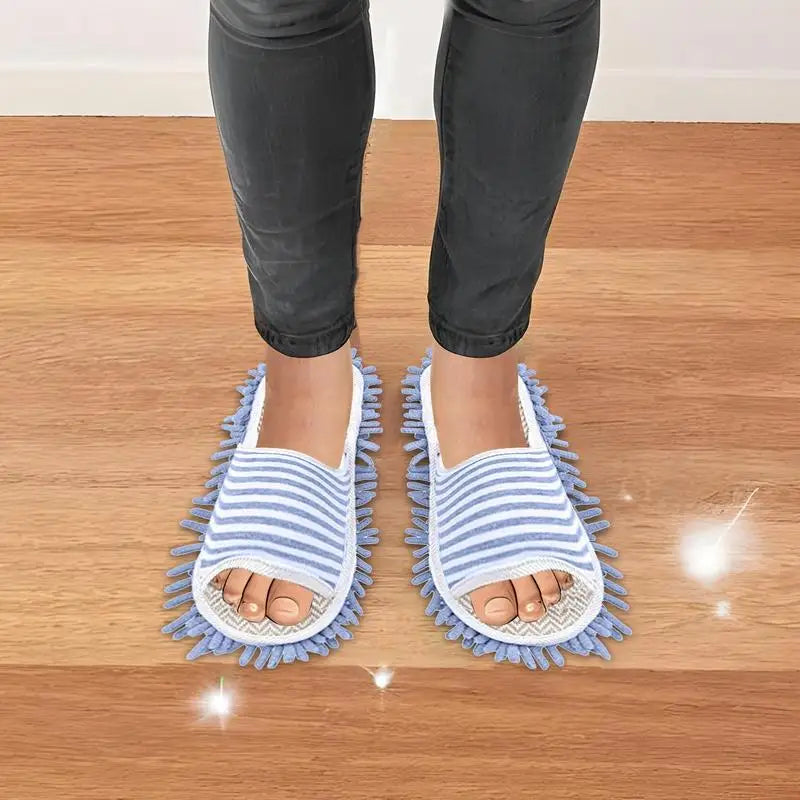 Labor-saving Washable Mop Slippers For Floor Cleaning Detachable Microfiber Slipper Dusting Mop Floor Dust Dirt Hair Cleaner
