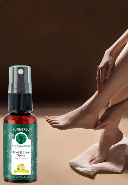 Lemon Fresh Foot Deodorant Spray - Kills Odor & Bacteria, Keeps Feet Dry, 24H Long Lasting, Natural Ingredients, for Men Women