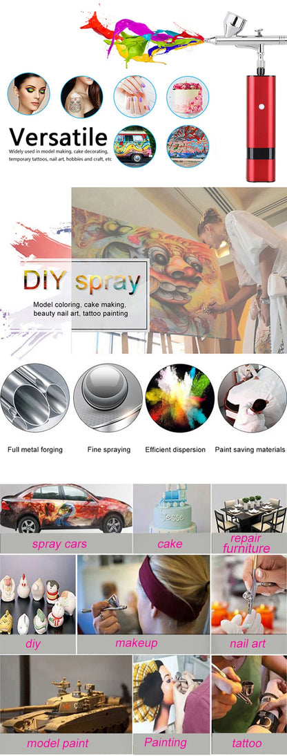 Travel Beauty Care Easy Use Salon Airbrush With Compressor Make Up Nail Art Design Spray Facial Kit For Women Gift