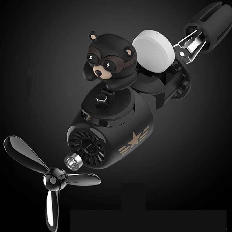 1Pc Car Air Freshener Aromatherapy Rotating Propeller Air Outlet Fragrance Flavor Bear Car Accessories