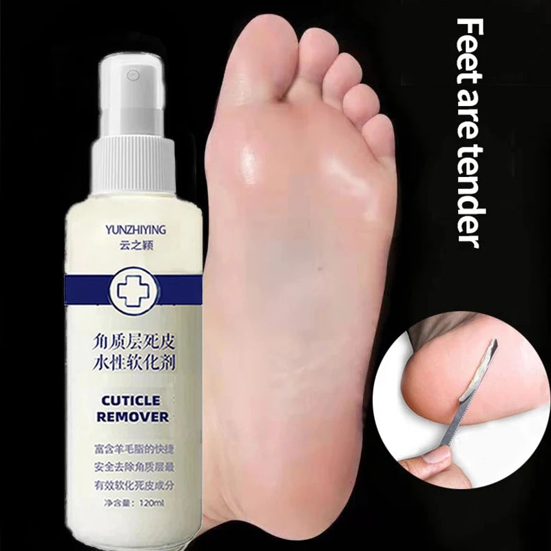 Foot Cuticle spray Remove Dead Foot Exfoliator Softener Remove Dead Skin and Calluses Foot Mask Pedicure Nail Enhancer 120ml