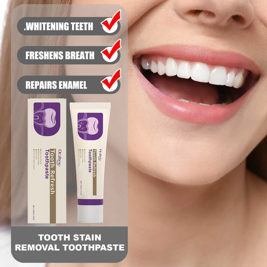 ORALHOE Tooth Stain Removal Toothpaste Refresh Breath Whiten Teeth Protect Gums Repair Enamel Maintain Healthy Boost Confidence