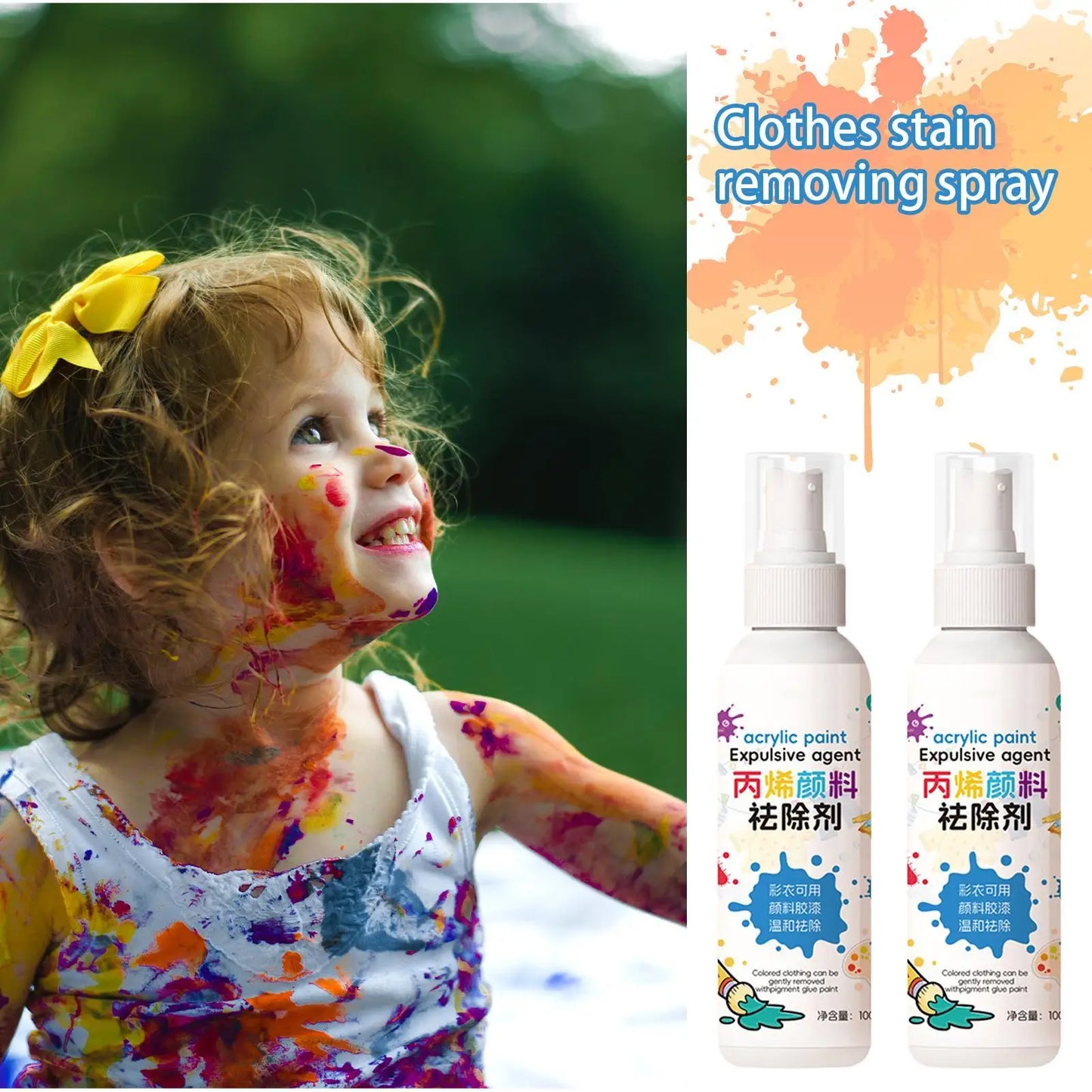 2pcs Stain Eater Spray Clothes Dirt Removal Spray Powerful Stain Cleaner for Clothes Leather Furniture Kitchen Bathroom Car