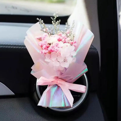 Dried Flower Car Air Freshener Car Air Outlet Aromatherapy For Girls Bouquet Auto Vent Clip Car Accessories Car Decoration