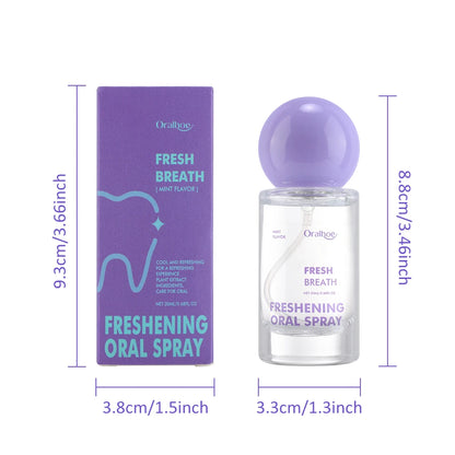 Fresh Oral Spray Mouth Freshener For Bad Breath Odor Remove Long-Lasting Fragrance Mint Flavor Fresh Breath Spray Oral Care