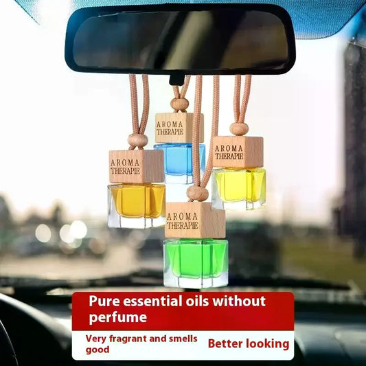 Wood Hanging Car Air Freshener Diffuser Perfume Aromatherapy Essential Oil Bottle Hanging Car Air Freshener Car Auto Accessories