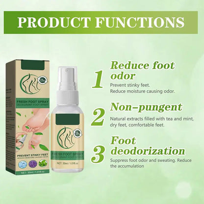 Fresh Foot Deodorant Spray Foot Spray Shoe Odor Remover For Sweaty Feet Natural Shoe Deodorizer And Foot Spray