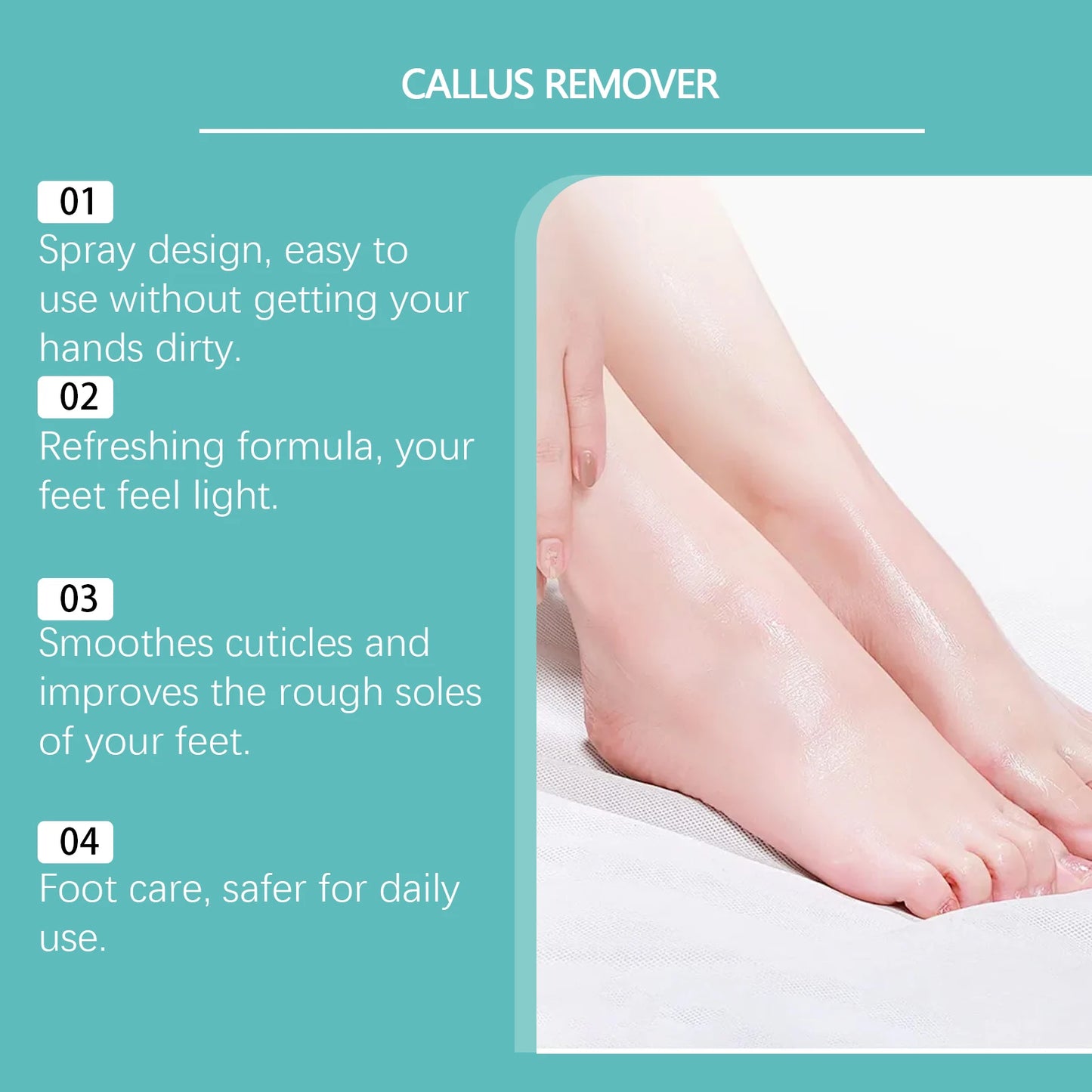 Foot Peeling Spray Exfoliating Calluses Remove Dead Skin Moisturizing Nourishing Reduce Dryness Anti Cracked Smoothing Feet Care
