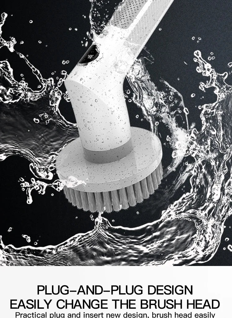 Kitchen Cleaning Tool USB 5 in 1 Cleaner Bathroom Bathtub Clean Brush Spin Scrubber Electric Cleaning Brush to Dishwashing Sink