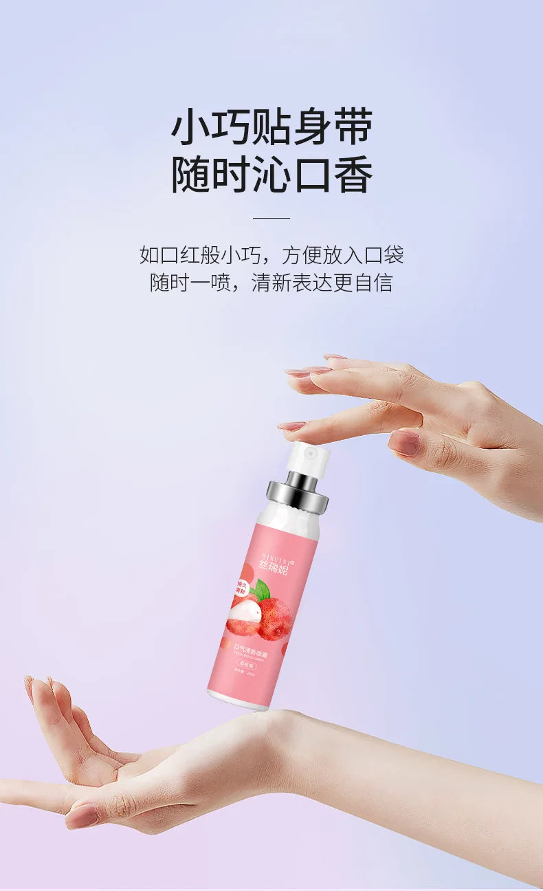 Oral Freshening Spray Natural Fruity Flavor Freshener Spray Oral Care Spray Portable Long-lasting Remove Oral Odor for Smoker