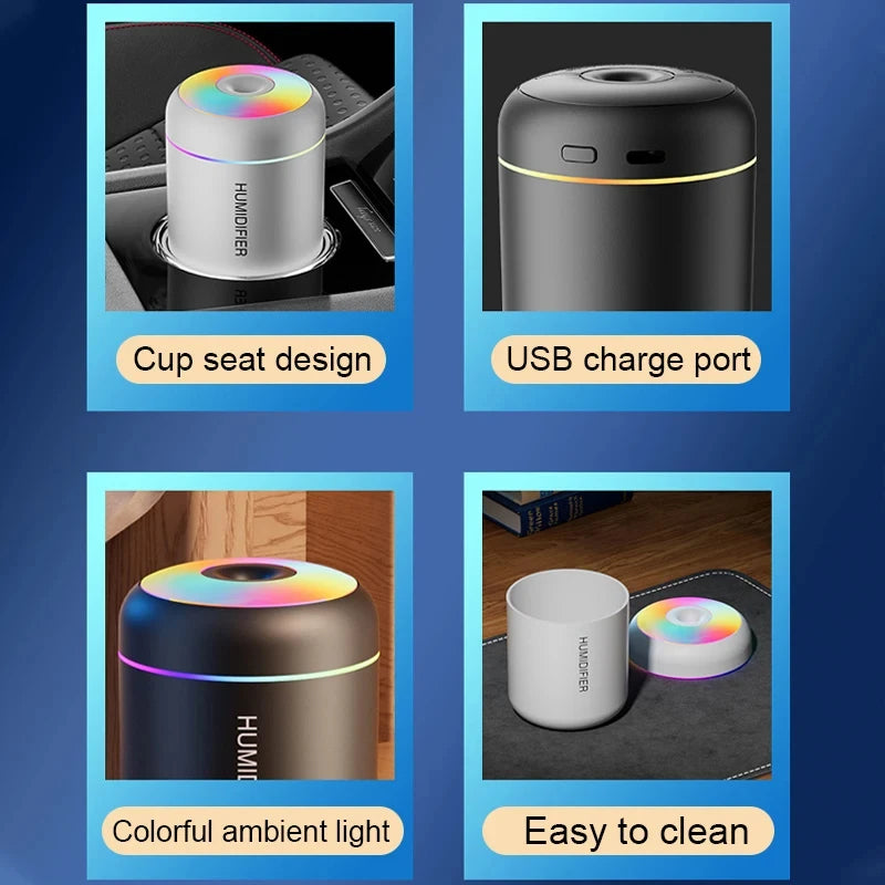 HOMFISHMini Air Humidifier Usb Aroma Diffuser Essential Oil Purifier Cool Mist Sprayer Car Home BedroomLED Desktop humidificador