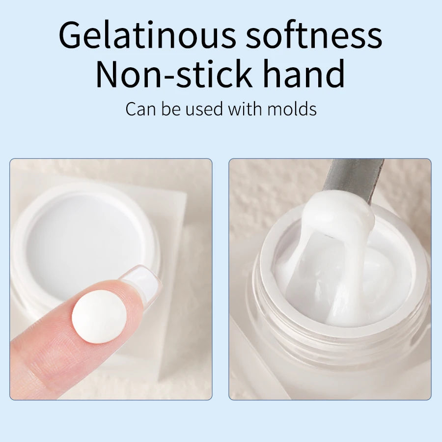 RSNAIL 5g Solid Carved Gel Nail Polish Non Stick Hand Molding Gel Soak Off UV/LED Nail Art Clear White 3D Scupting Extension Gel