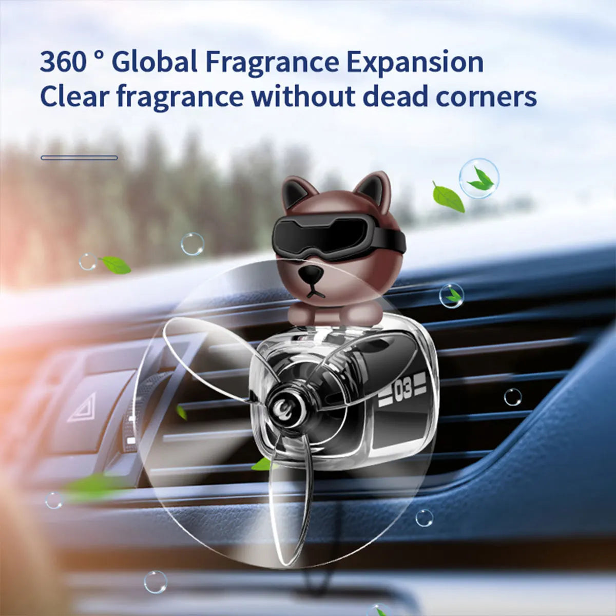 Car Air Outlet Fragrance Diffuser Conditioning Aromatherapy Perfume Clip Dog With Sunglasses Car Decoration Air Freshener