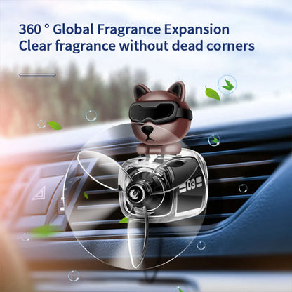 Car Air Outlet Fragrance Diffuser Conditioning Aromatherapy Perfume Clip Dog With Sunglasses Car Decoration Air Freshener