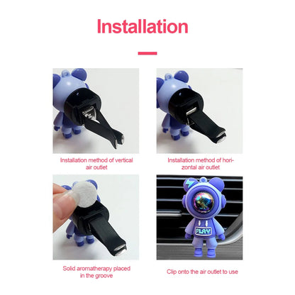 Car Air Conditioning Aromatherapy Clip Cartoon Astronaut Air Outlet Perfume Fragrance Car Air Freshener Car Air Vent Accessories